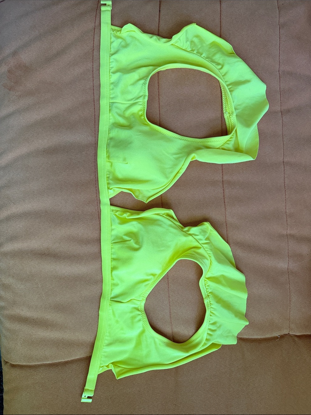 Neon Yellow Ruffle Bikini Top - Picture 2 of 4